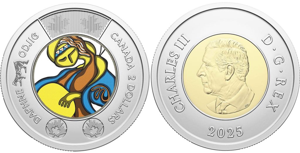 سکه ۲ دلاری جدید کانادا، یک شاهکار هنری با رنگهای آبی، زرد و نارنجی! 2 معرفی سکه جدید ۲ دلاری کانادا