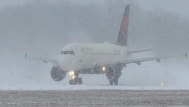 لغو پروازها به دلیل بارش باران یخ‌زده و شرایط کولاک در شرق کانادا